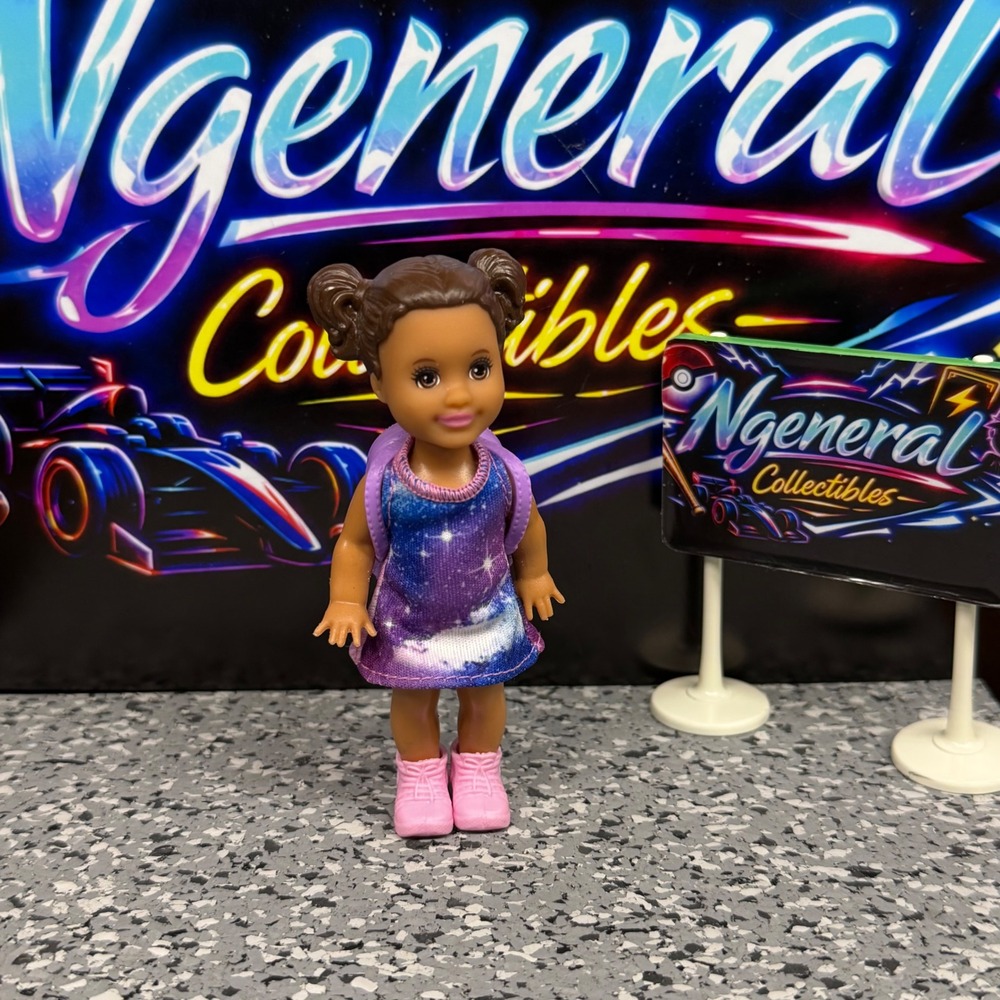 Mattel Barbie Club Chelsea Doll Galaxy Dress Purple Backpack Pink Shoes 2016